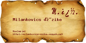 Milankovics Őzike névjegykártya